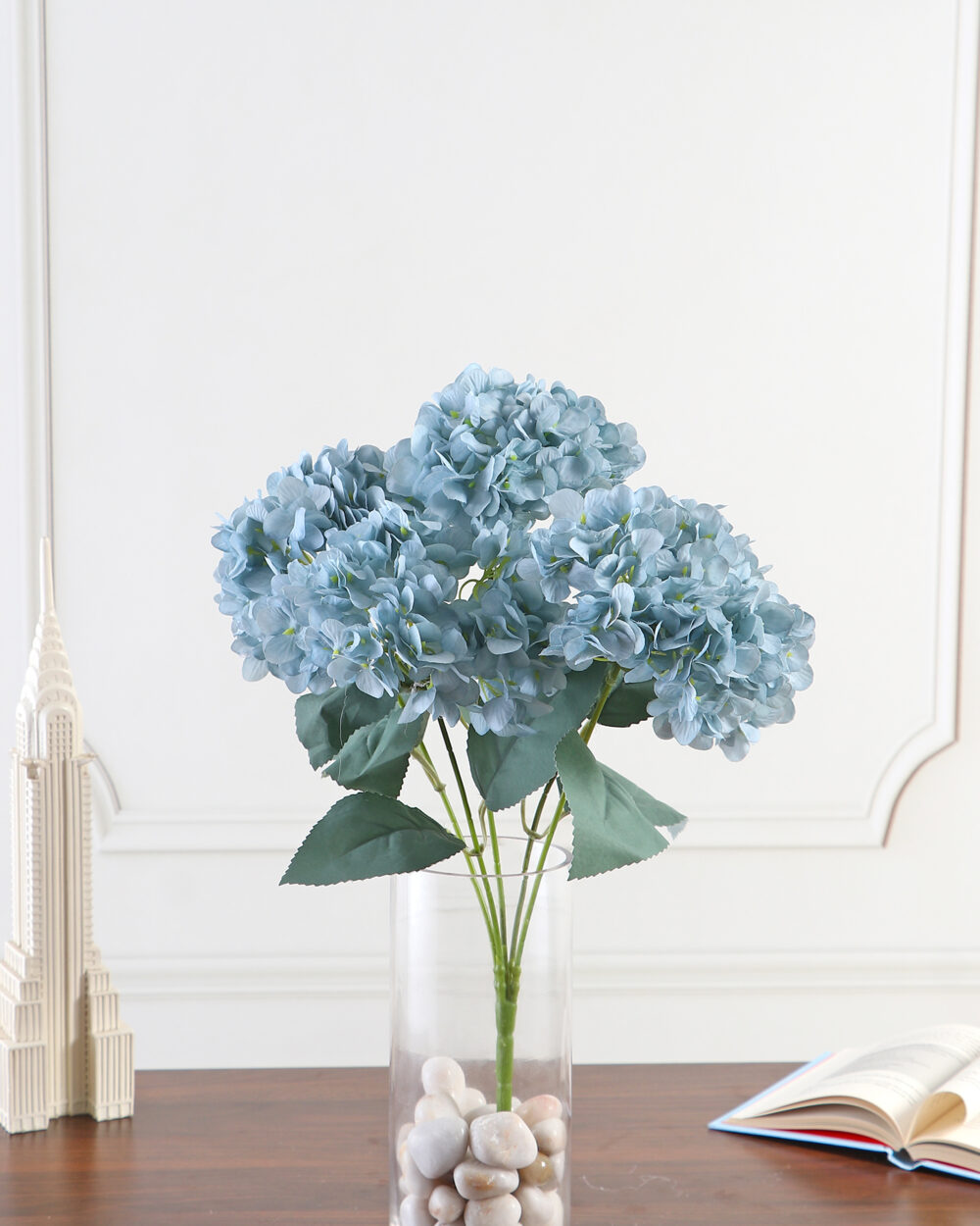 Fourwalls Beautiful New Hydrangea Bunch (52 cm Tall, 5 Heads, Blue)