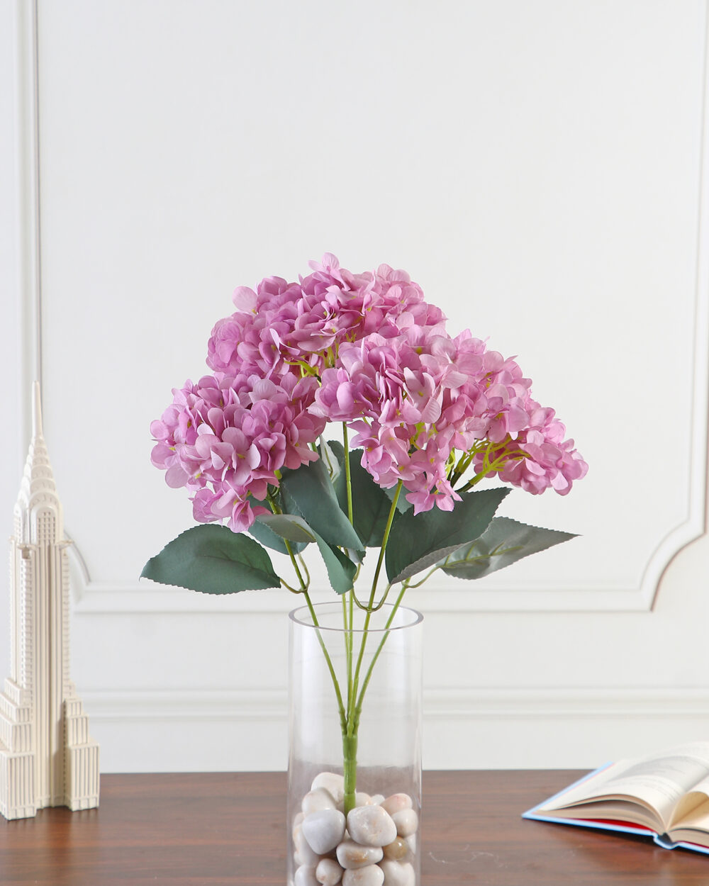 Fourwalls Beautiful New Hydrangea Bunch (52 cm Tall, 5 Heads, Dink Pink)