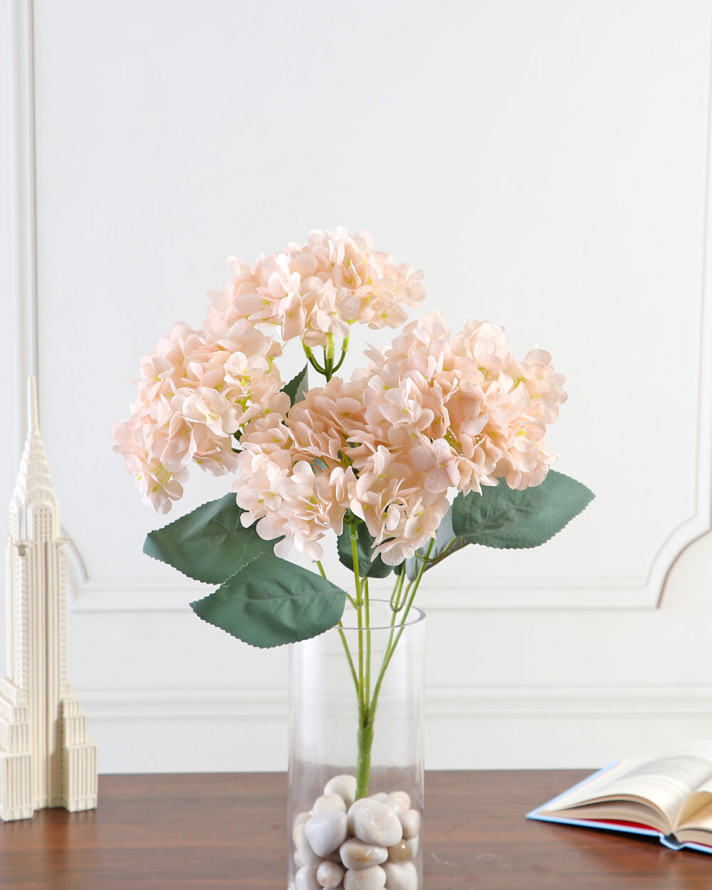 Fourwalls Beautiful New Hydrangea Bunch (52 cm Tall, 5 Heads, Peach)