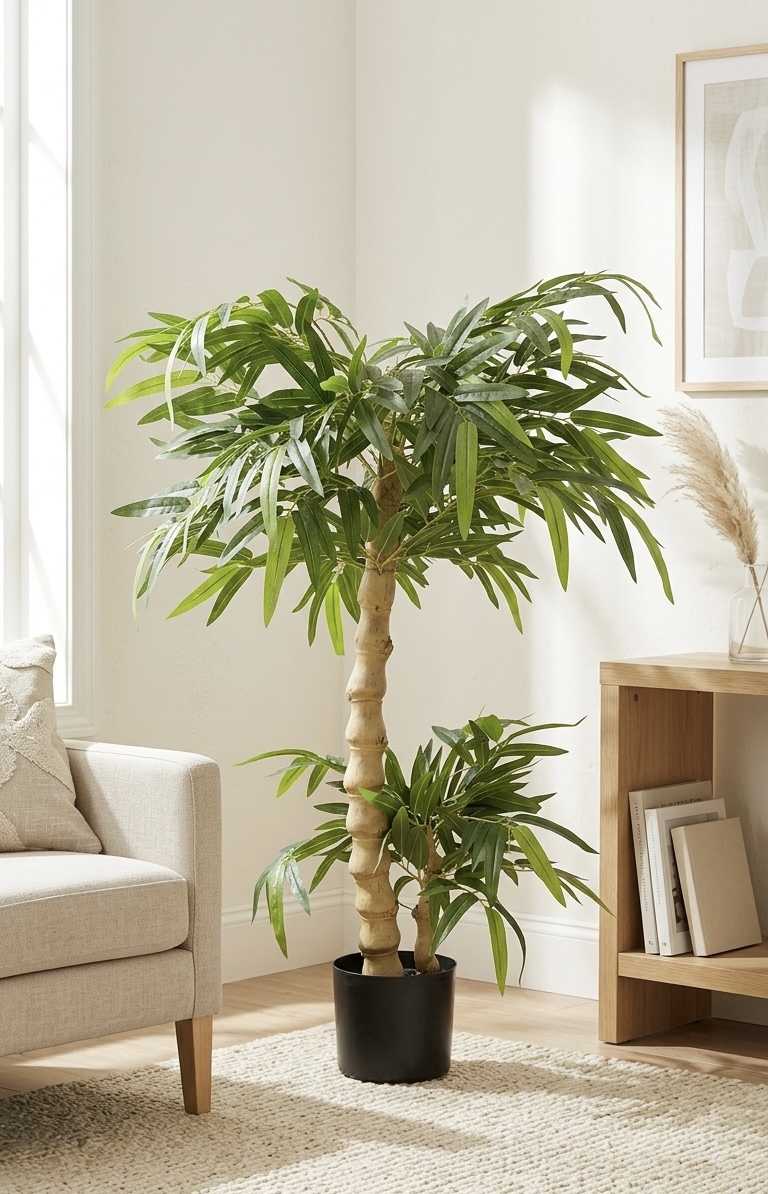 Artificial 120 CM Bamboo Plant with 2 Trunks in Pot
