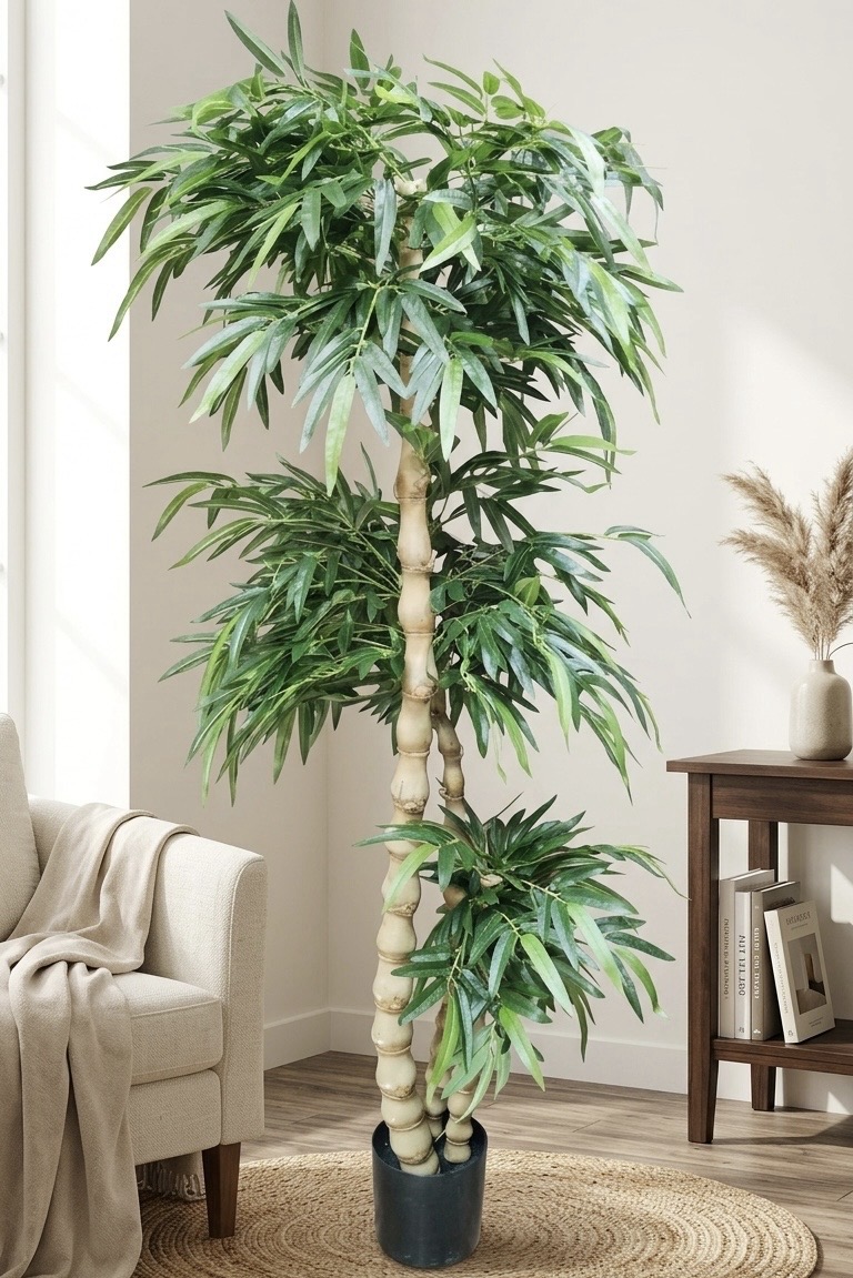 Artificial 210 CM Bamboo Plant with 3 Trunks in Pot