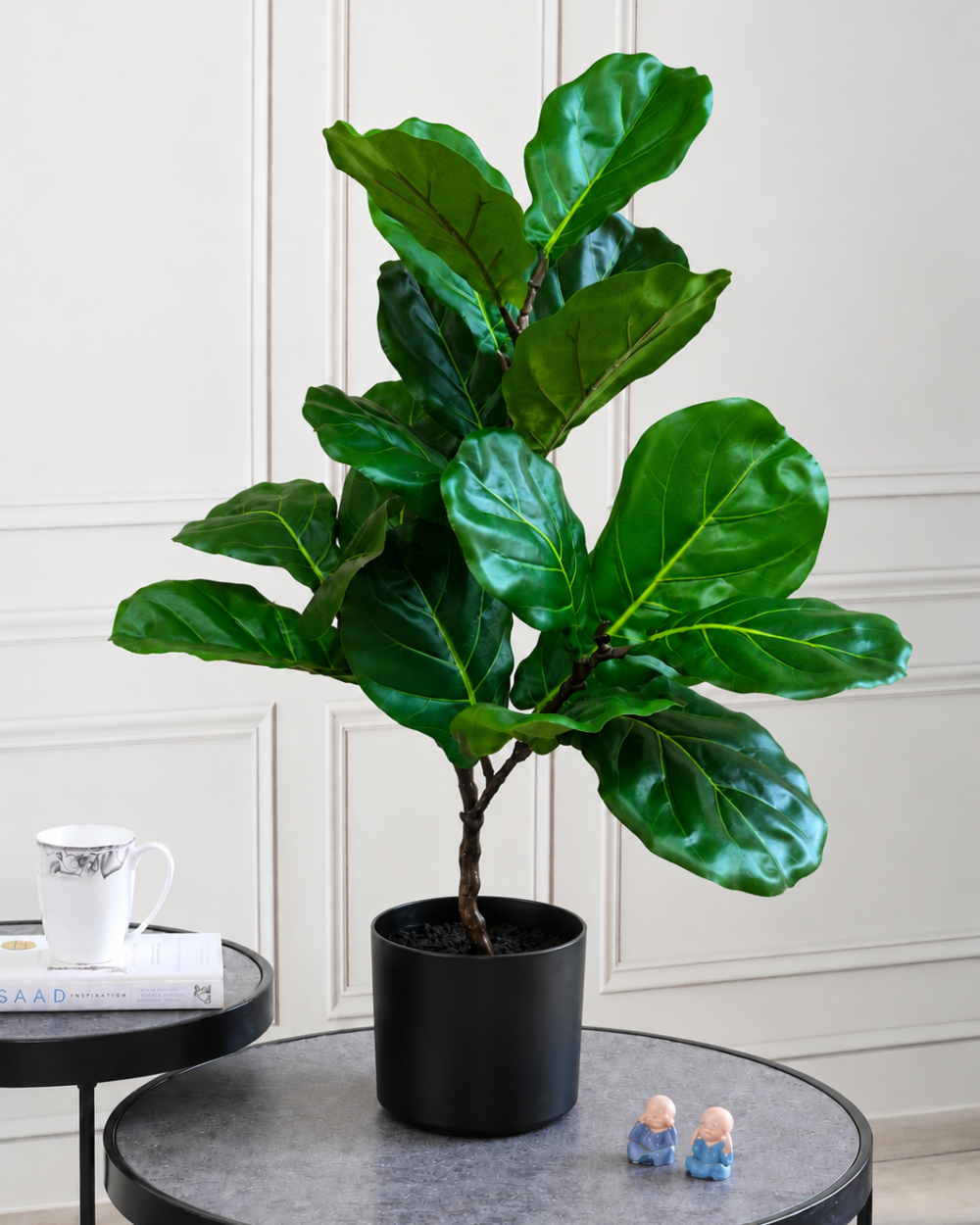Artificial Fiddle Leaf Fig Plant with Pot – 80 CM Tall