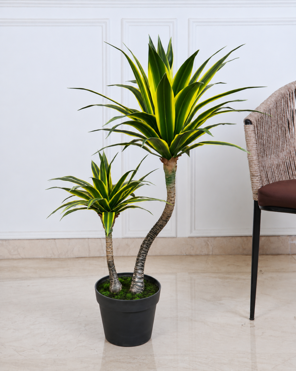 Artificial Soft Touch Decorative Plant with Pot – 95 CM Tall