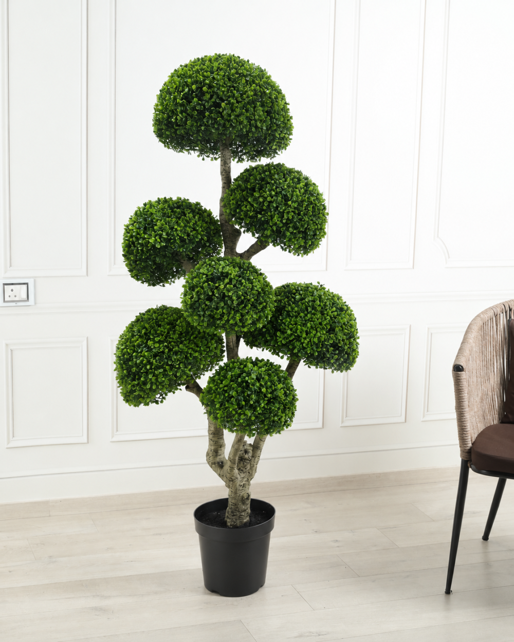 Artificial Real Touch 7 Head Boxwood Topiary Tree -167 cm Tall with Pot