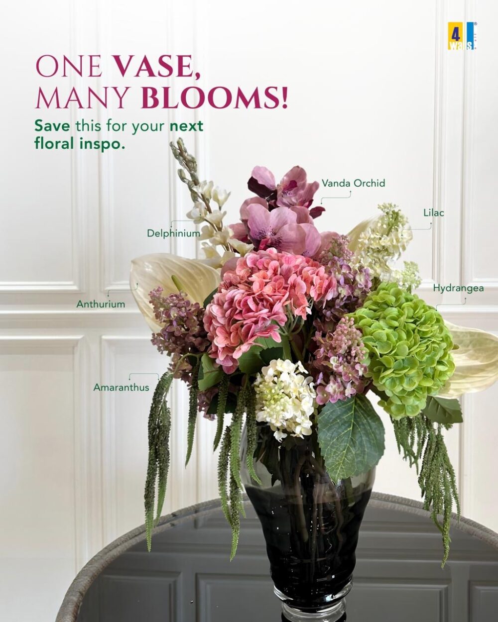 Premium Artificial Flower Arrangement with Elegant Vase